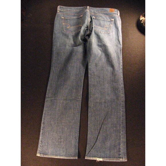 AMERICAN EAGLE 77 Womens Jeans TAG 8 Short Straight Blue LOW RISE - Picture 2 of 10
